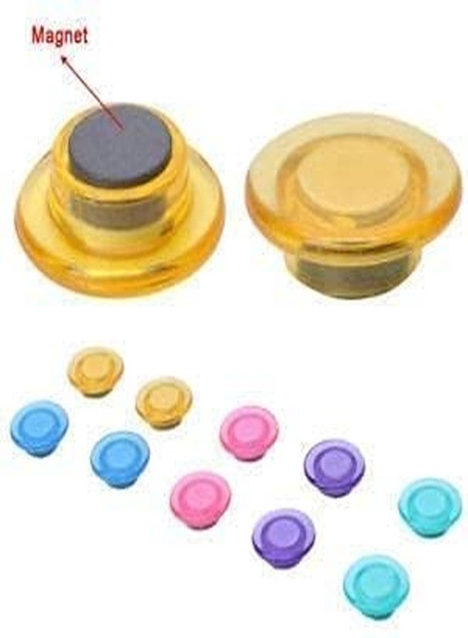 Self Lub Colorful Translucent Magnets for Fridge & Whiteboard | 30mm Magnetic Buttons for Notes, Photos, Charts & Office Decor (Multicolor, Pack of 20) - Image 4